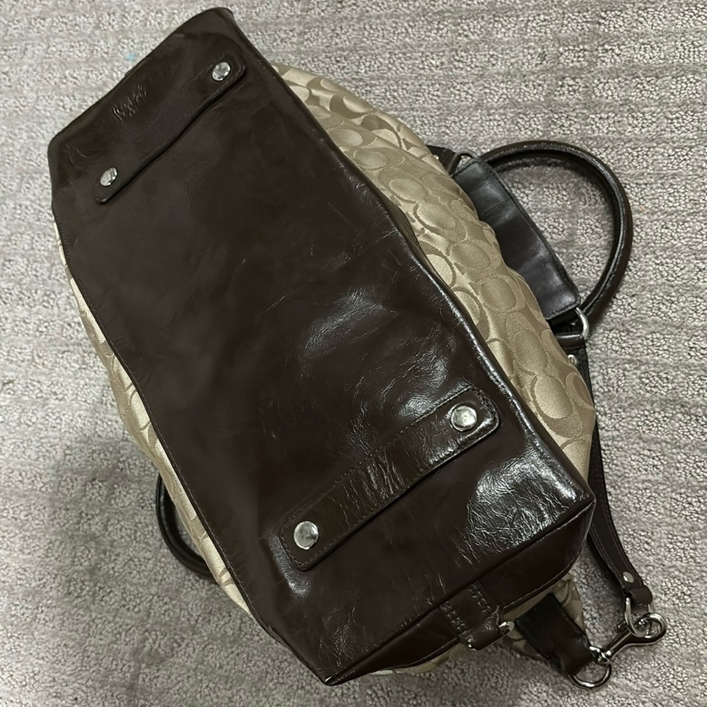 Coach Ashley Large Signature Sateen Satchel Handbag - Picture 6 of 11